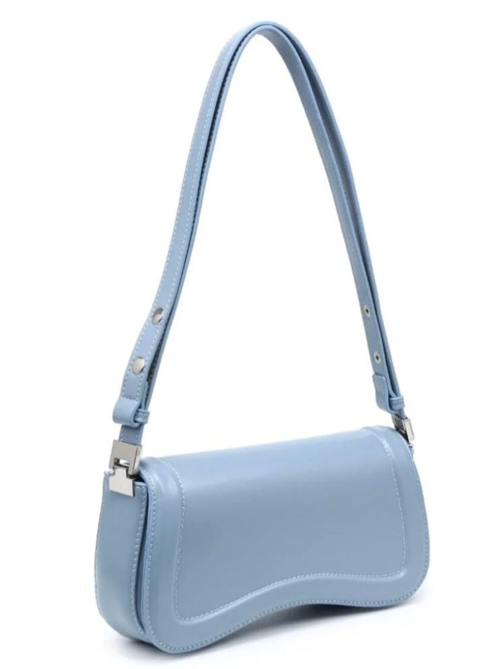 NWT Denim Blue Max Wave Baguette Shoulder Bag